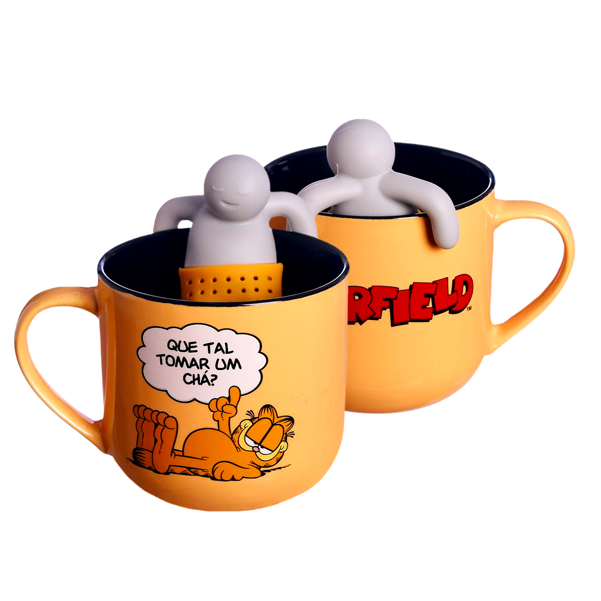 CANECA COM INFUSOR PARA CHÁ GARFIELD 350ML
